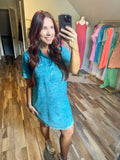 In Full Bloom Dress - Teal