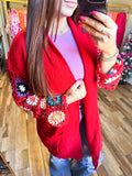 Blakeley Crochet Cardigan - Red