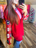 Blakeley Crochet Cardigan - Red