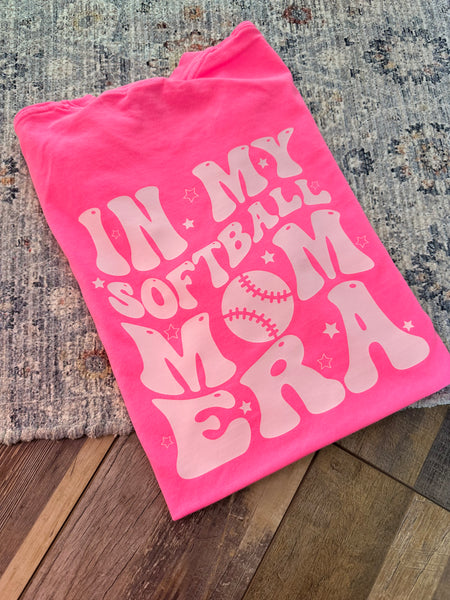 In My Softball Mom Era Tee - Black Text